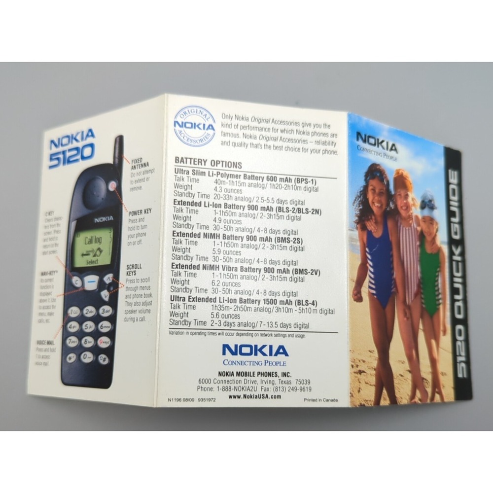 Nokia 5120 Product Quick Guide Advertising Collectible Ephemera Mobile Phone - Picture 3 of 7